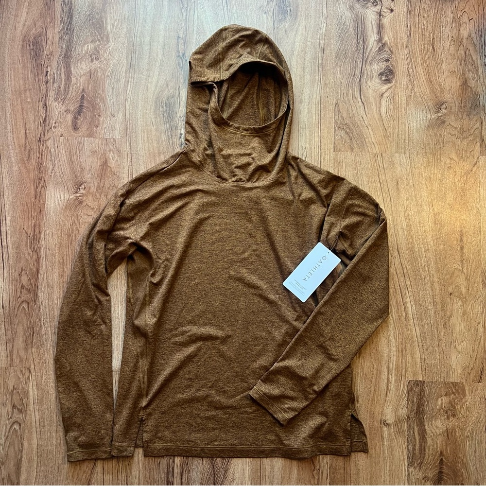 NWT Athleta Uptempo II Hoodie Sweatshirt Heather Brown Women’s Small MSRP $89